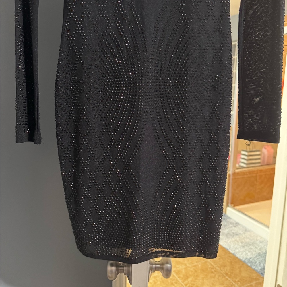 Windsor Black Rhinestone Bodycon Dress – Size M - Picture 6 of 8